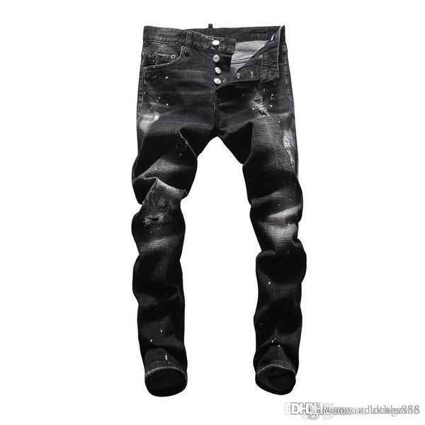 

2020 mens designer jeans famous brand men's washed design casual slim summer lightweight stretch skinny jeans purple brand jeans pants, Blue
