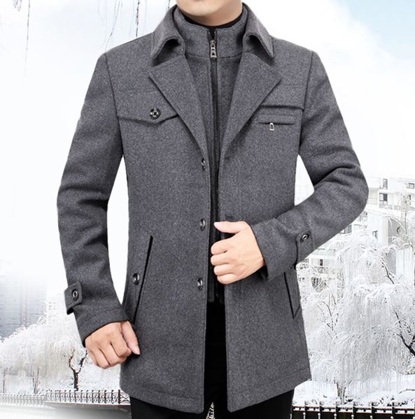 

winter men's thick coats slim fit jackets mens casual warm outerwear jacket and coat male peacoat men brand clothes m-4xl, Black