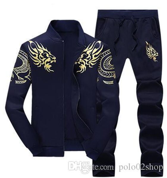 

autumn men's full zip tracksuit men sport suit white men sweatshirt + pant suit hoodie and pant set sweatsuit men, Gray