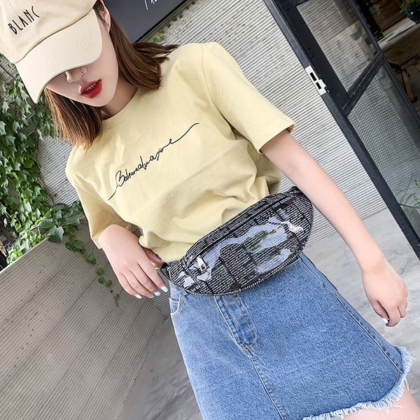 

2020 new ladies waist bag fashion transparent laser waist bag ladies slant cross chest outdoor beach personal cashier