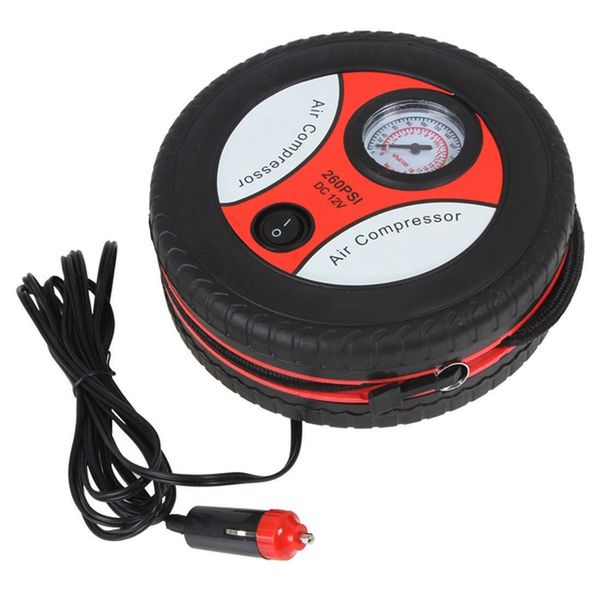 

260 psi car pump tire inflator tyre air compressor portable automotive tool black car mini air pump