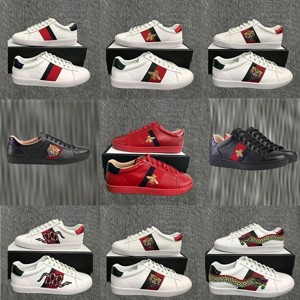 

luxury shoes for men women vintage ace sneakers triple black white red leather casual shoes flat bottom skate sports trainers shoes 2020