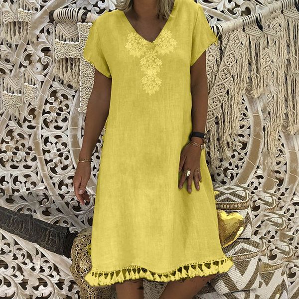 

women summer dress fashion summer cotton and linen embroidery short sleeve beach dress dresses 2019 vestidos de verano, Black;gray