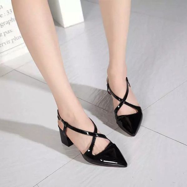 

sell toe luxury leather designer fashion black red woman high heel dress shoes 5cm party girl pumps lady pointed wedding shoes