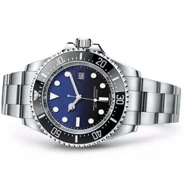 

luxury mens watch deep ceramic bezel sea-dweller sapphire cystal stanless steel with glide lock clasp automatic mechanical mens watches, Slivery;brown