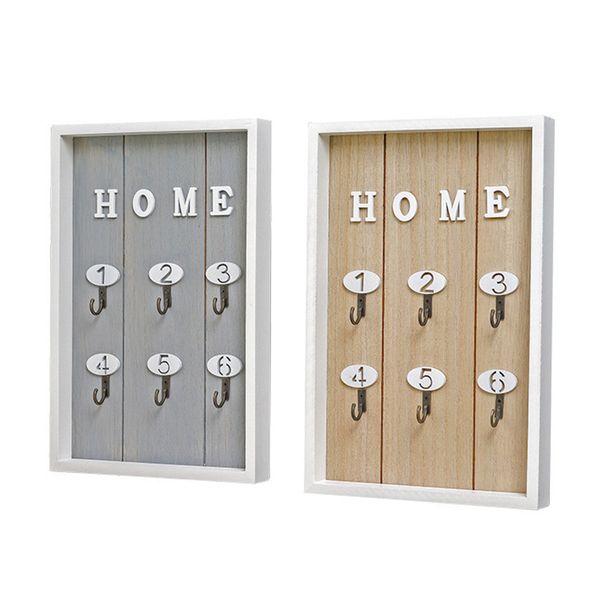 

wall mounted key holder wooden key hanger with 6 hook wall decorative holder mdd88