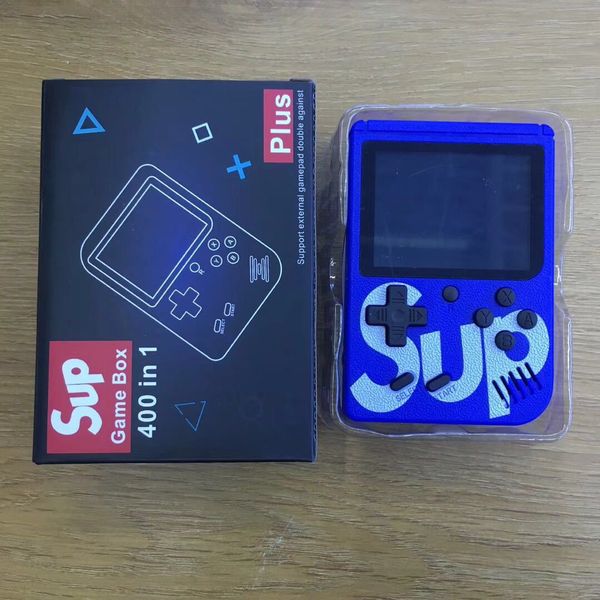 

new blue sup games console mini handheld game box portable classic video game player 3.0 inch color display 400 games av-out