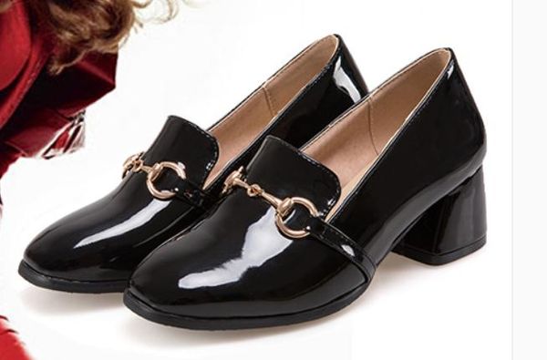 

women's shoes in spring and autumn high coarse heel square head@2237, Black