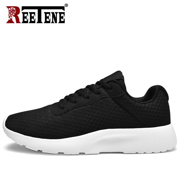 

reetene new mesh men casual shoes men running men's sneakers lightweight breathable men's shoes plus size 39-48, Black