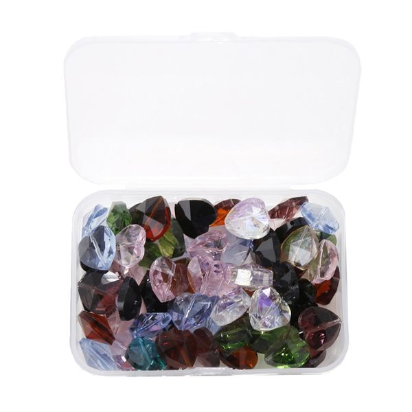 

60x bulk 3d love heart glass beads charms jewelry making bracelets crafts