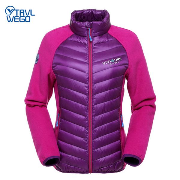 

trvlwego winter 87% white duck down jackets water-resistant thin lightweight camping skiing down coat women sports outdoor, Blue;black