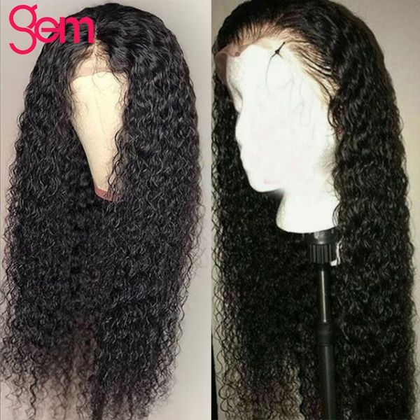 

deep wave wig 13x4 lace front human hair wigs for black women pre plucked gem malaysian remy hair natural color short lace wig, Black;brown
