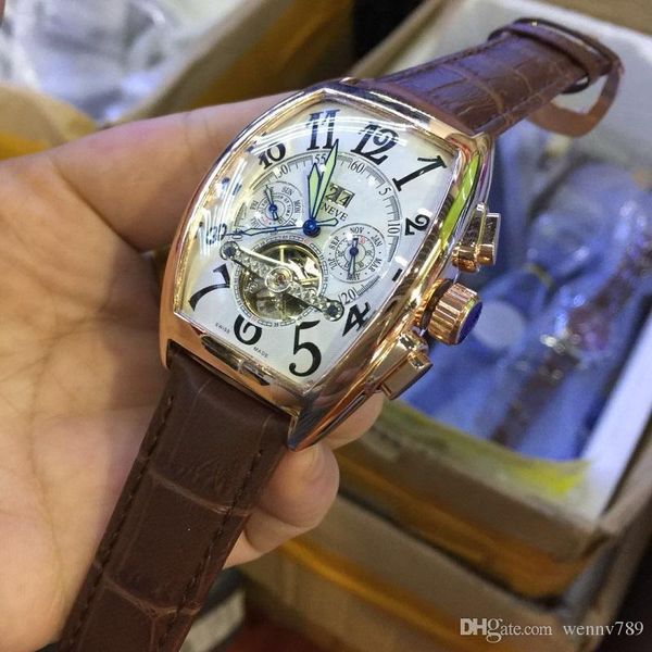 

2019 new brand automatic movement tag men watches tourbillon day date dive mens mechanical watch fashion sports wristwatches montres, Slivery;brown