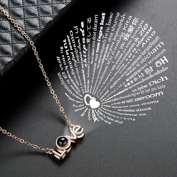 

attractto gold love letters necklaces 100 languages i love you necklaces&pendants for women chain statement necklace sne190184, Silver