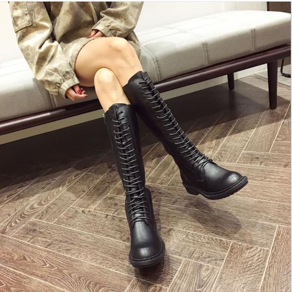 

martin boots female 2019 new british wind black high tube high boots