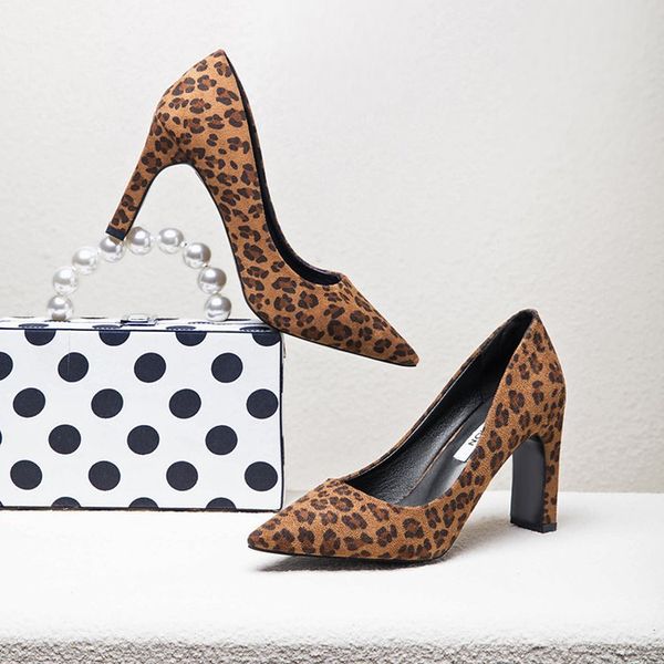 

2018 new style europe and america fashion leopord pattern pointed high heels joint hollow out stiletto women's singles shoe, Black
