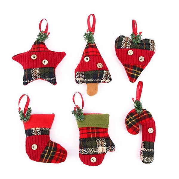 

christmas stocking christmas tree hanging ornament fabric mini sock santa claus candy gift bag holder xmas hanging decor a40