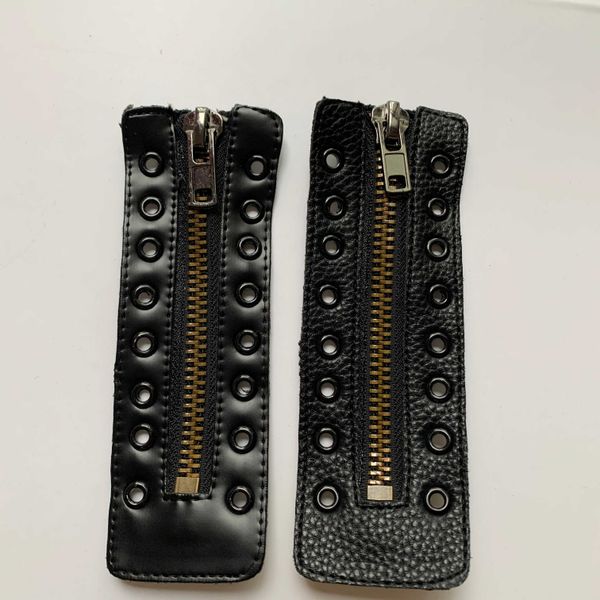 

zip and on for lace up boot accessories, Black