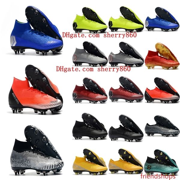 

2019 new arrival mens soccer shoes mercurial superfly 360 vii elite cr7 sg ac soccer cleats neymar football boots chuteiras blue