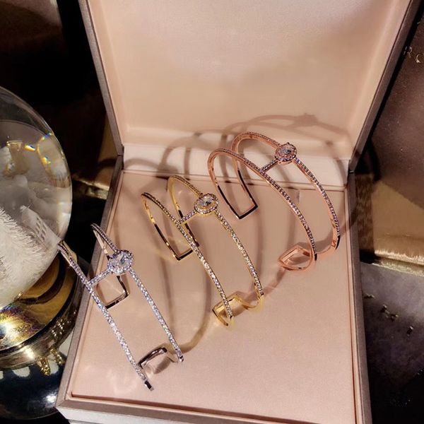 

дизайнер моды медь ювелирные изделия 3а кубический цирконий браслет партии, Black