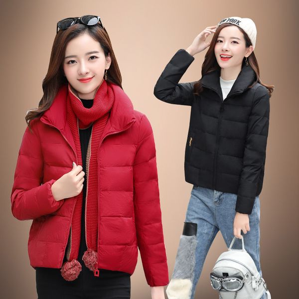 

winter coat women slim down jacket women's 2019 new style women's down jacket short white duck slim fit dongdaemun, Black;white