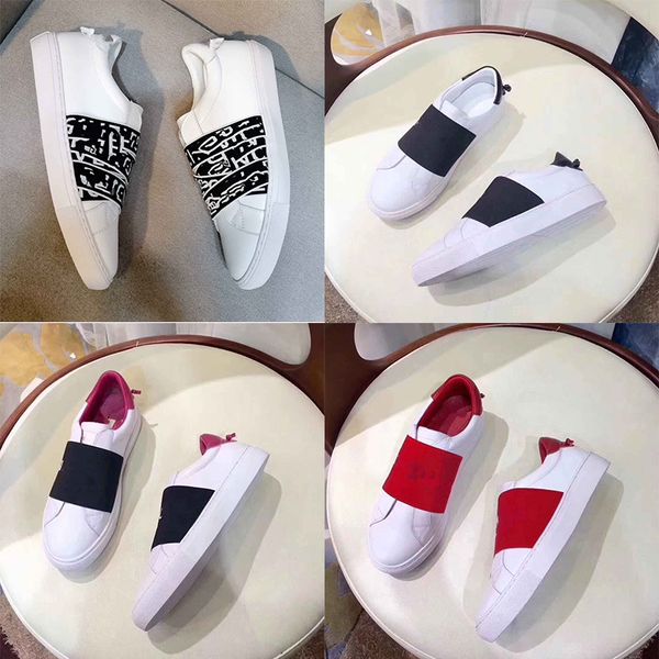 

2019 Дизайнерский Бренд Из Натуральной Кожи Кроссовки Черно-Белая Полоса Мода Партия Повседневная Эластичная Ткань Мужчины Женская Обувь Размер 36-45 С Коробкой