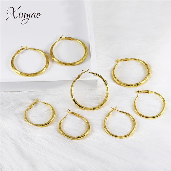 

мода золотые серьги 2019 большие геометрические серьги для женщин висячие серьги обруча современный себе ювелирные изделия, Golden;silver