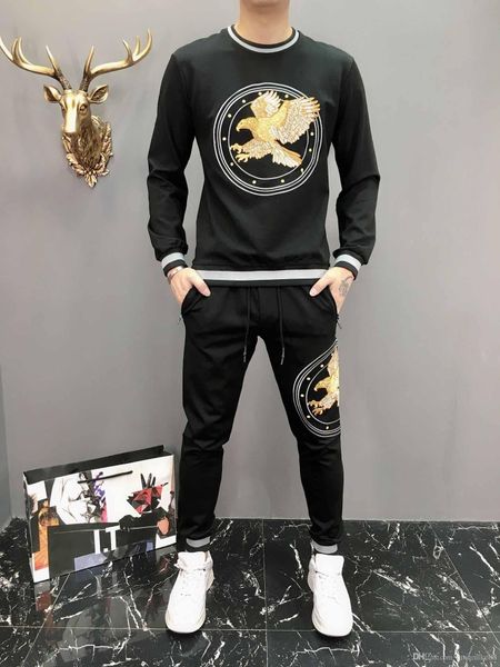 

mens luxury tracksuit maserati sportwear spring autumn long sleeves casual jackets with casual jogger pants homme sweat suits, Gray