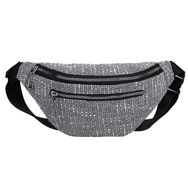 

fashion women bag linen girls students outdoor belt sports zipper fanny chest waist bag messenger shoulder hip
