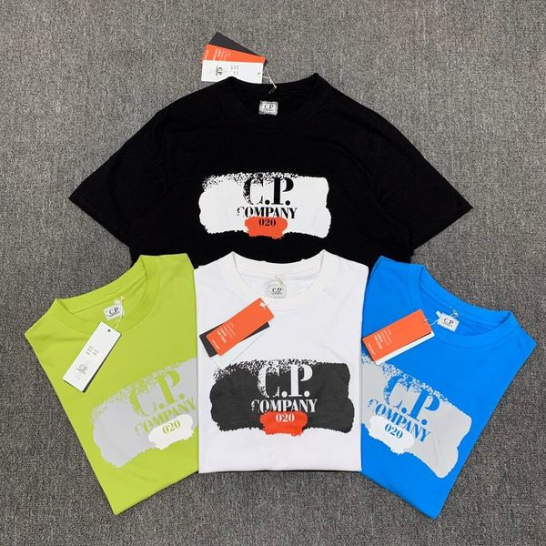

мужская сп компания рубашка классические буквы печать print crew t-shirt cp company дышащий короткий рукав # 8220, White;black