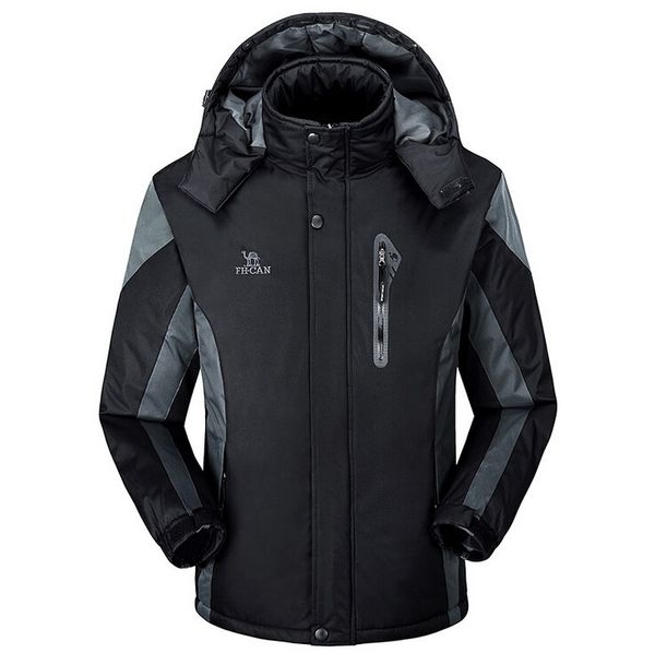 

winter mens waterproof soft shell jackets snowboard outerwear for men fleece jacket warm thick clothing coats for male, Black;brown