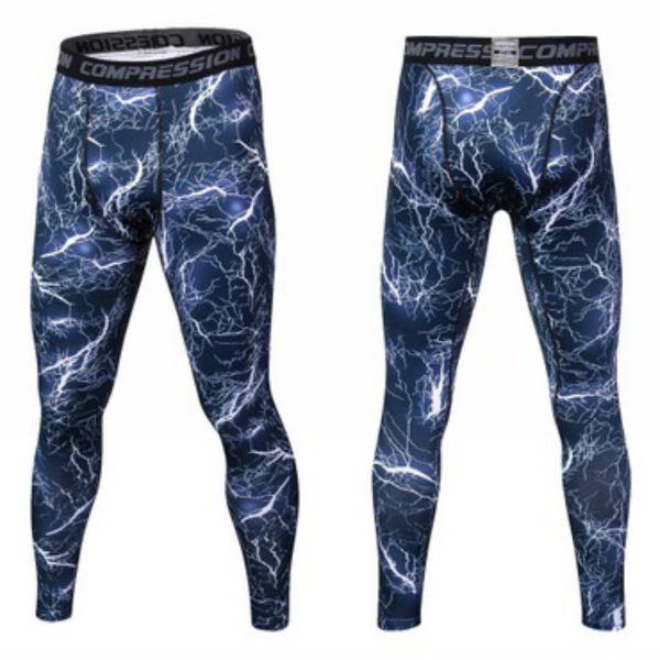 

gym running leggings men compression tights quick dry sport legging men fitness jogging pants trousers workout training tight, Black;blue