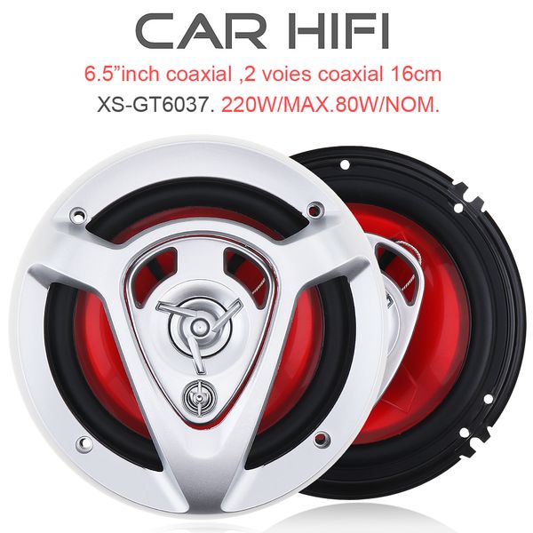 

xs-gt6037 2pcs 6.5 inch 220w car hifi coaxial speaker vehicle door auto audio music stereo full range frequency speakers