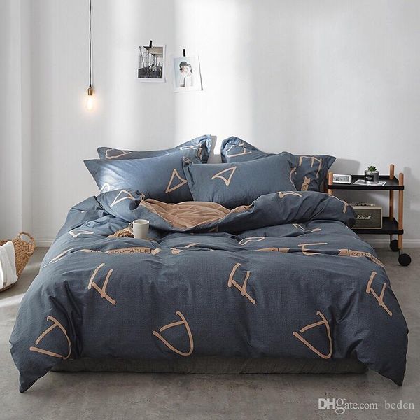 

ab side bedding solid simple bedding set modern duvet cover set king  full twin bed linen brief bed flat sheet 11