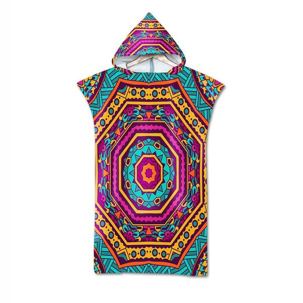 

bohemian printed микрофибры ванна пляжное полотенце с капюшоном с капюшоном robe пончо для купания surf парня девушки банный пляжной одежды