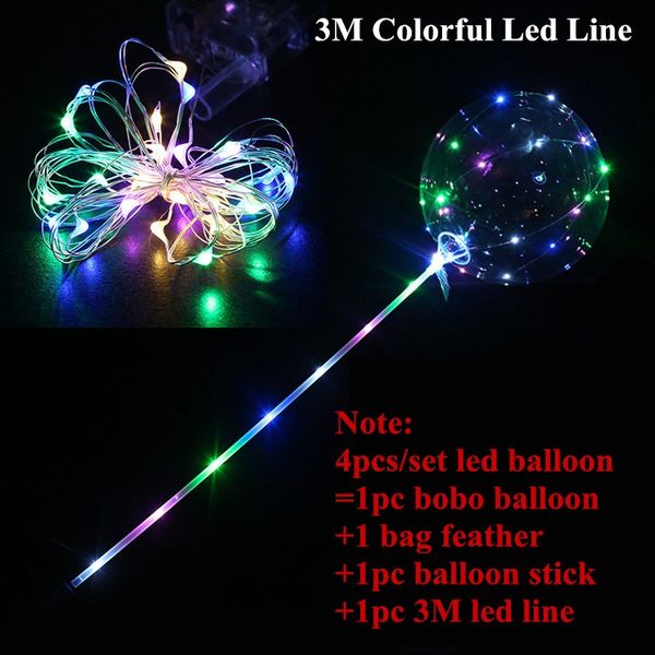 

bobo balloon with stick 3 meters luminous led light up transparent balloons with pole stick for party decorations nysm0100