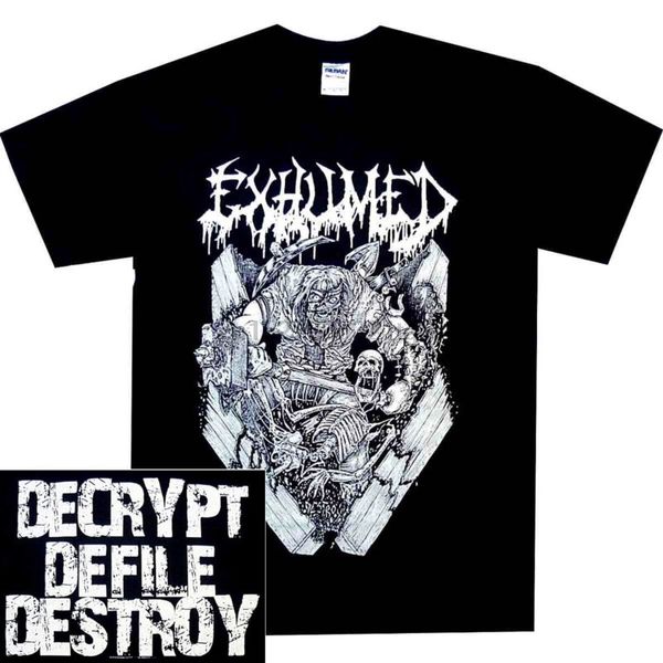 

эксгумированы ларец krusher рубашка s m  xl tshirt дэт tshirt, White;black