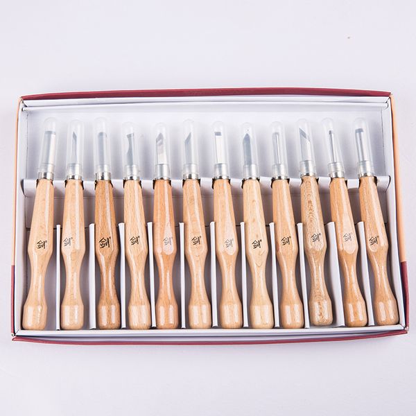 

beech wood 12 piece walnut carving knife carbon tool steel woodworking engraving tool durable engraving chisel set t4045.8