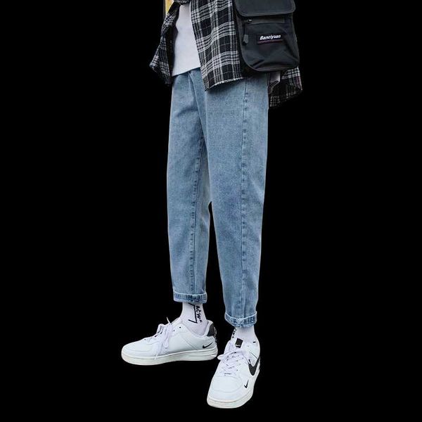 

new jeans men male jeans mens men's classic fashions pants denim biker pant slim baggy straight trousers designer, Black
