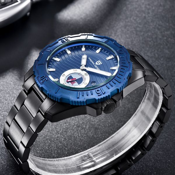 

2018 new pagani design fashion men quartz watch stainless steel waterproof men clock relogio masculino, Slivery;brown