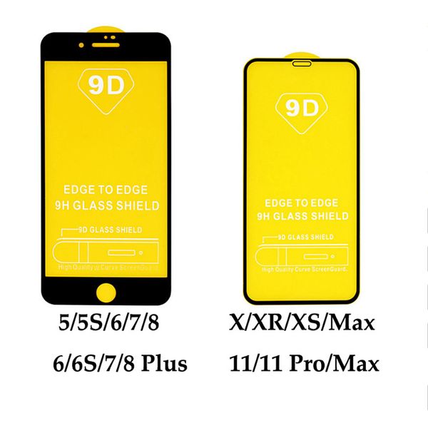 

9D Tempered Glass for IPhone 11/11Pro/11 ProMax X/Xs XR XSMax 7P/8P 7/8 Anti-Scrath Front Clear Screen Protector Fullscreen Film