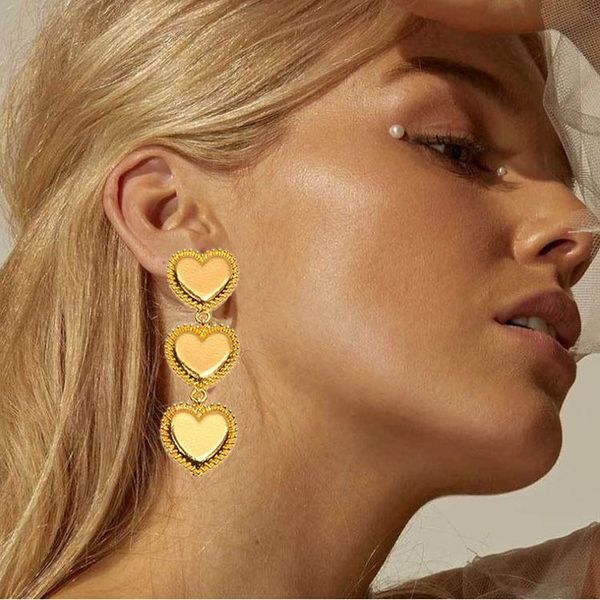 

the new european and american punk style exaggerated earrings love earrings fashion street shoot ins wind earrings female, Silver