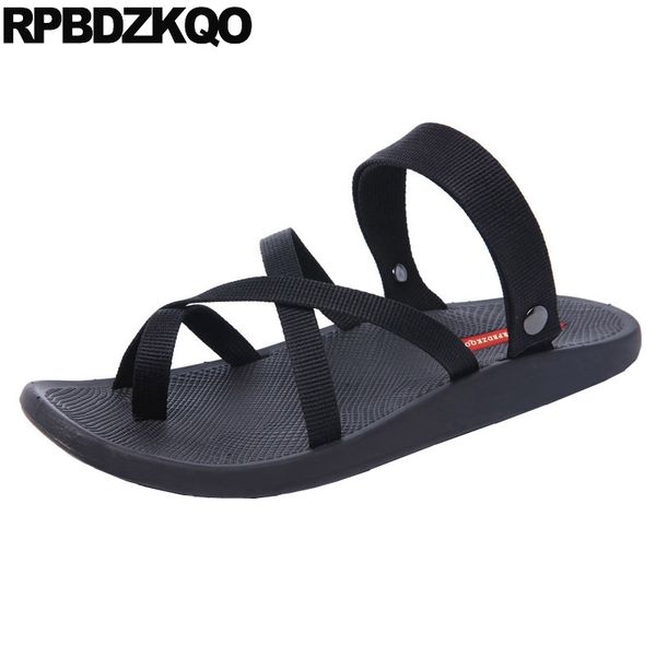 

slip on open toe men gladiator sandals summer slippers nice strap slides roman outdoor native italian shoes waterproof runway, Black