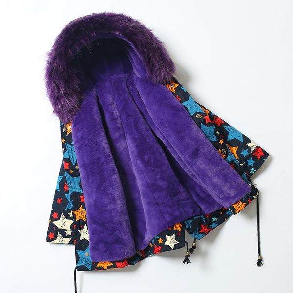 

cartoon graffiti girls coat jacket kids girl hooded faux fur fleece warm thick coats outwear 2020 winter children overcoat, Blue;gray