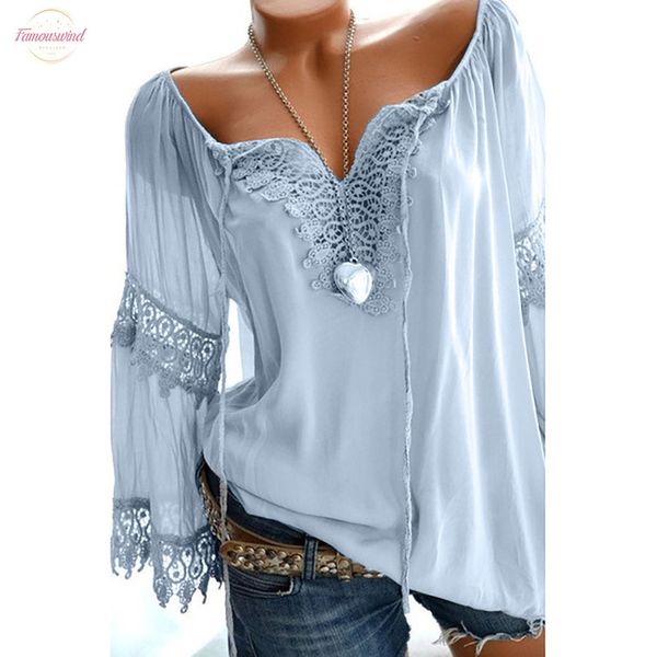 

плюс размер s 5xl женщин с плеча топы boho твердая дамы sexy кружева длинные блуза сыпучие tops blusas mujer de moda, White