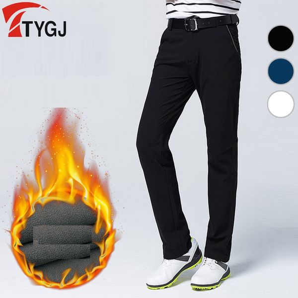 

2020 new autumn winter golf sportswear men's thicken golf pants straight waterproof fleece warm stretch sports trousers, Gary;green