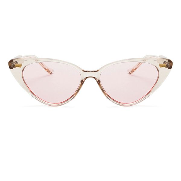 

cat sunglasses designer women fashion brand clear red brown skinny frame sun glasses female retro small leopard glasses fml, White;black