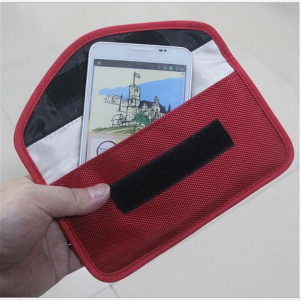 

bag anti-radiation signal shielding car keys pouch wallet cell phone bag coin purse monedero portemonnee, Red;black