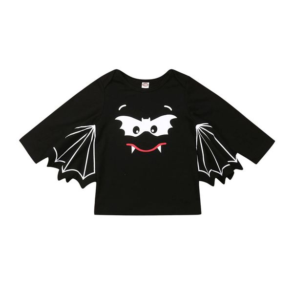 

newborn kids baby girl boy long sleeve halloween bat t shirt and romper clothes t-shirt triangle jumpsuit outfits, Blue