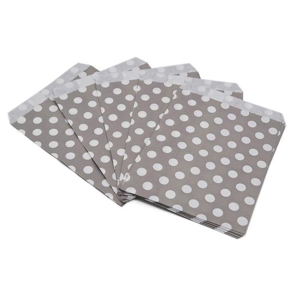

25pcs 5x7 inch polka dot kraft paper bags popcorn gifts candy treat bags wedding birthday buffet party decoration favor